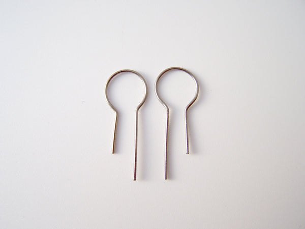 Titanium or Niobium Unisex Open Hoop Threader Earrings