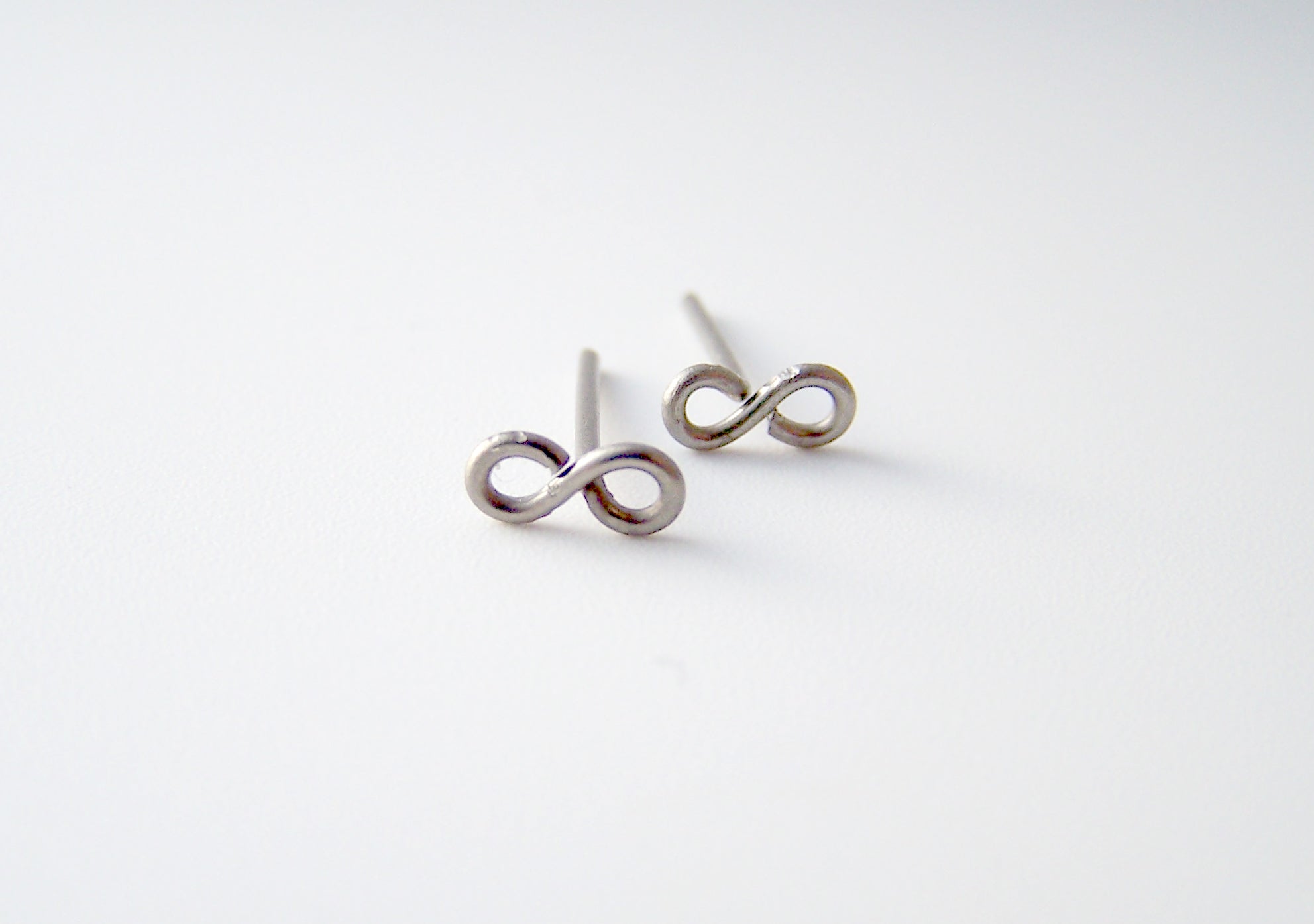 Titanium or Niobium Tiny Infinity Earrings