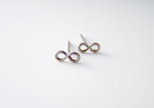 Titanium or Niobium Tiny Infinity Earrings