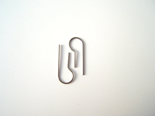 Titanium or Niobium Unisex P Shaped Open Hoop Threader Earrings