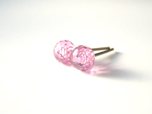 Pink Cubic Zirconia Niobium Stud Earrings