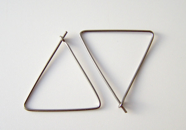 Triangle Hoop Titanium or Niobium Earrings