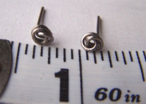 Tiny Knot Titanium Stud Post Earrings