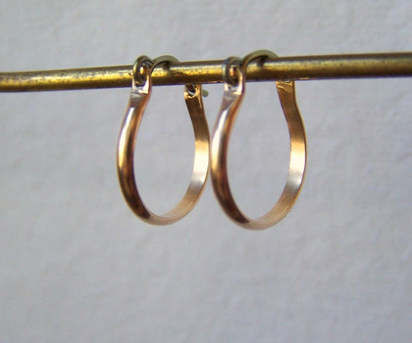 Niobium Post Gold Hoop Earrings