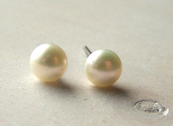 Hypoallergenic Earrings - Pure Titanium Earrings - Niobium Earrings - Freshwater Pearl Post Earrings - Stud Earrings - Pearl Stud Earrings