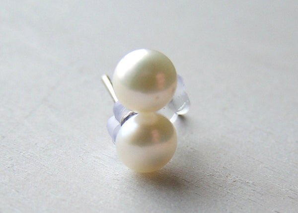 Hypoallergenic Earrings - Pure Titanium Earrings - Niobium Earrings - Freshwater Pearl Post Earrings - Stud Earrings - Pearl Stud Earrings