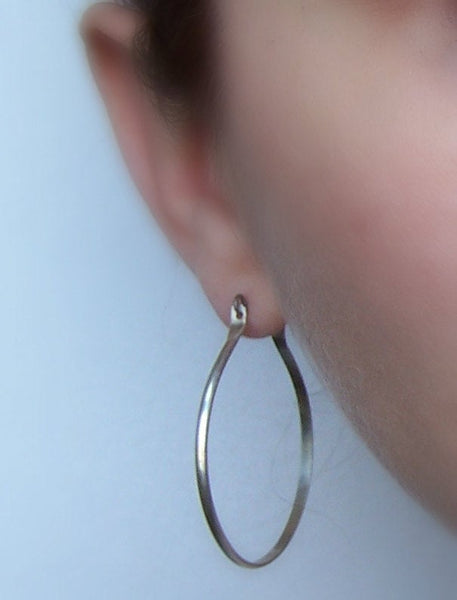 Silver Earrings - Titanium Earrings - Niobium Earrings - Hoop Earrings - Hypoallergenic Earrings - Nickel Free Earrings - Sensitive Earrings